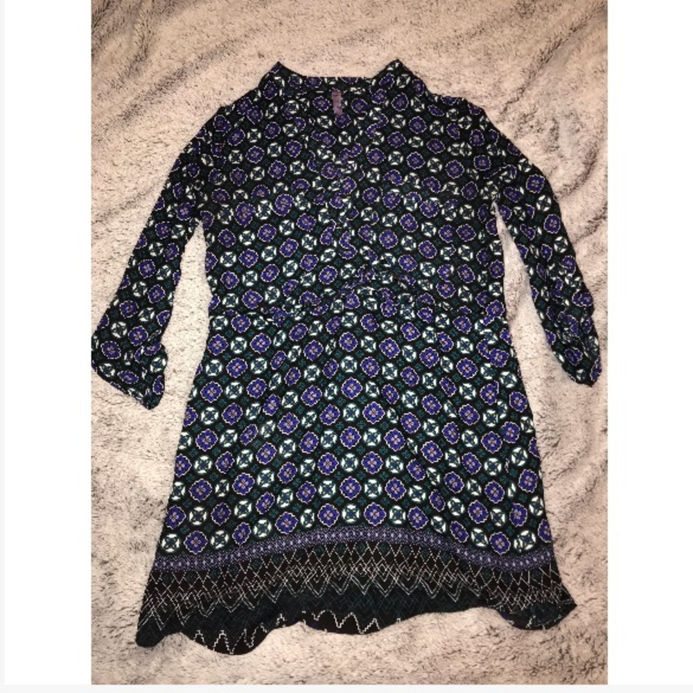 Patterned Navy Dress